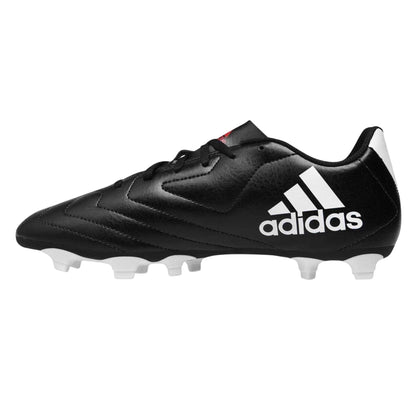 Black-White - Side - Adidas Childrens-Kids Goletto VIII 3 Stripes Firm Ground Football Boots