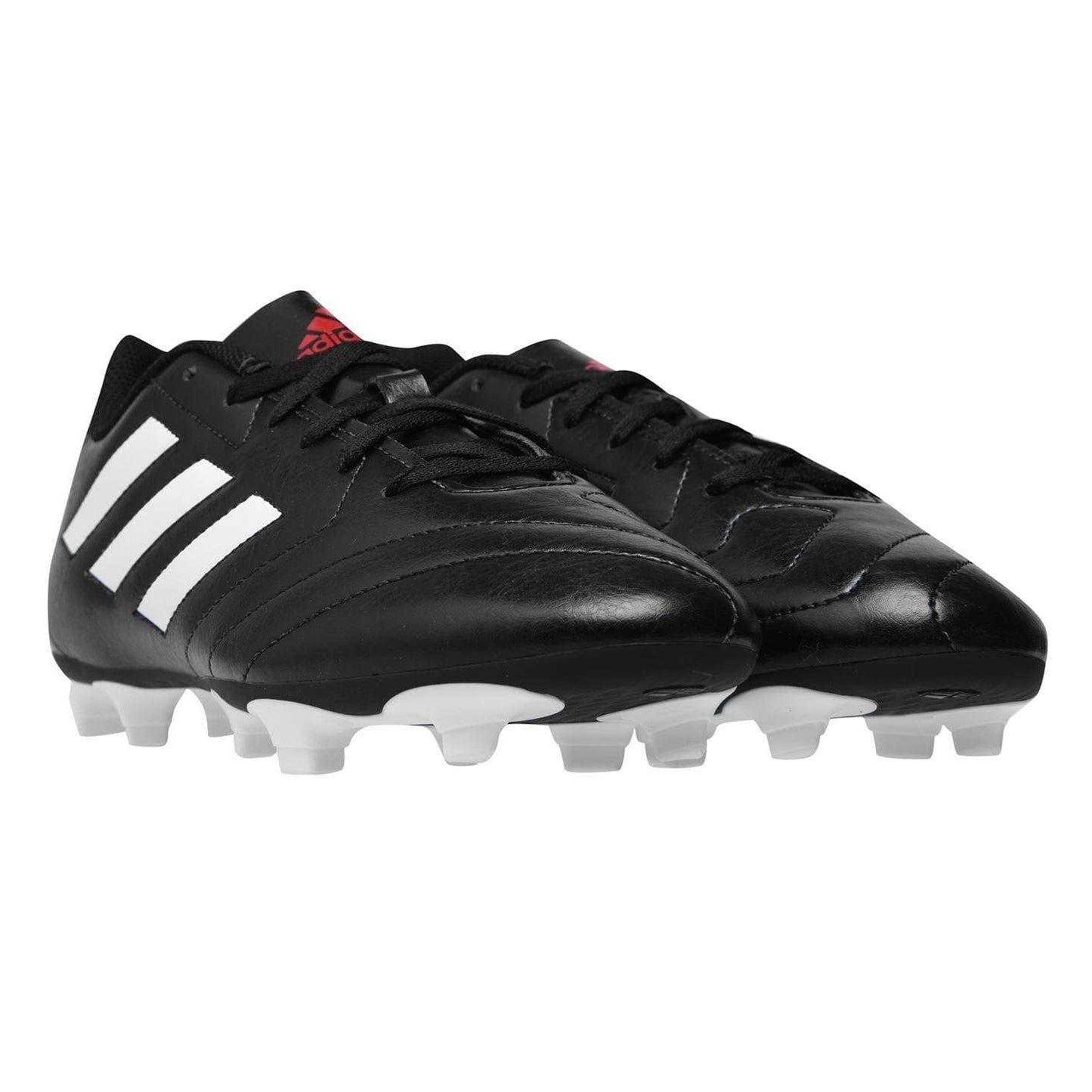 Black-White - Pack Shot - Adidas Childrens-Kids Goletto VIII 3 Stripes Firm Ground Football Boots