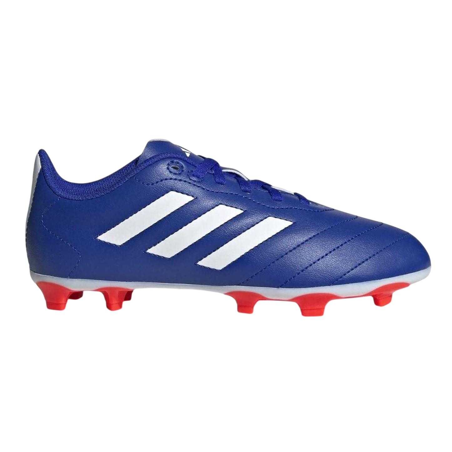 Blue-White-Red - Front - Adidas Childrens-Kids Goletto VIII 3 Stripes Firm Ground Football Boots