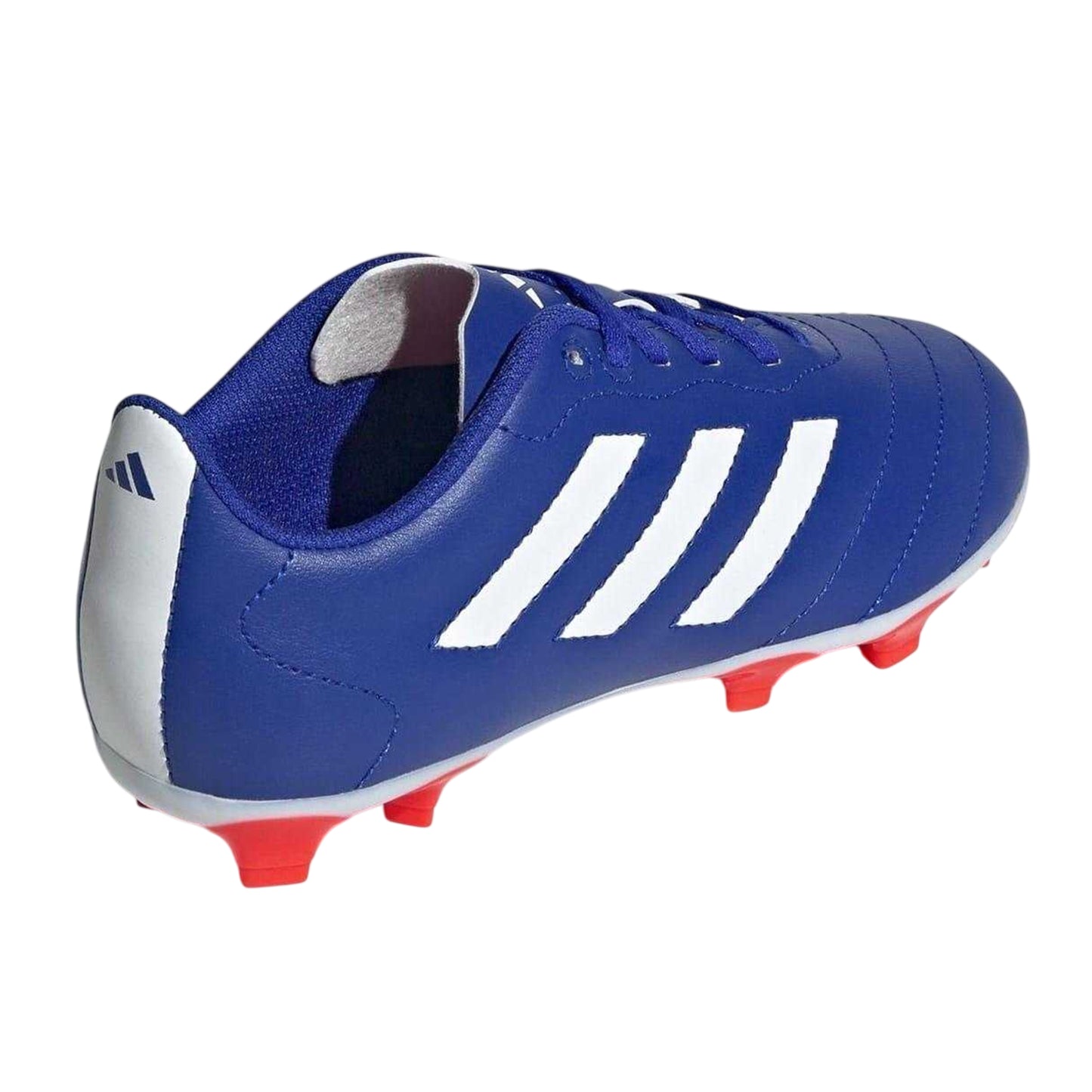 Blue-White-Red - Back - Adidas Childrens-Kids Goletto VIII 3 Stripes Firm Ground Football Boots