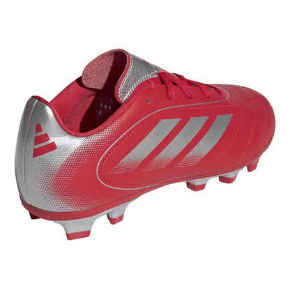 Red-Silver - Back - Adidas Childrens-Kids Goletto VIII 3 Stripes Firm Ground Football Boots