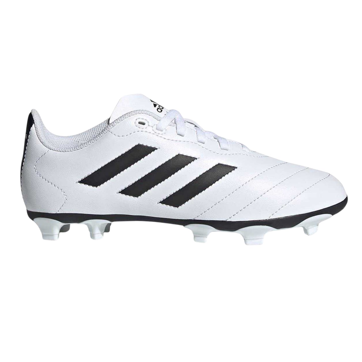 White - Front - Adidas Childrens-Kids Goletto VIII 3 Stripes Firm Ground Football Boots