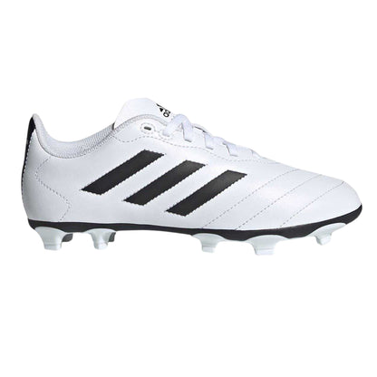 White - Front - Adidas Childrens-Kids Goletto VIII 3 Stripes Firm Ground Football Boots