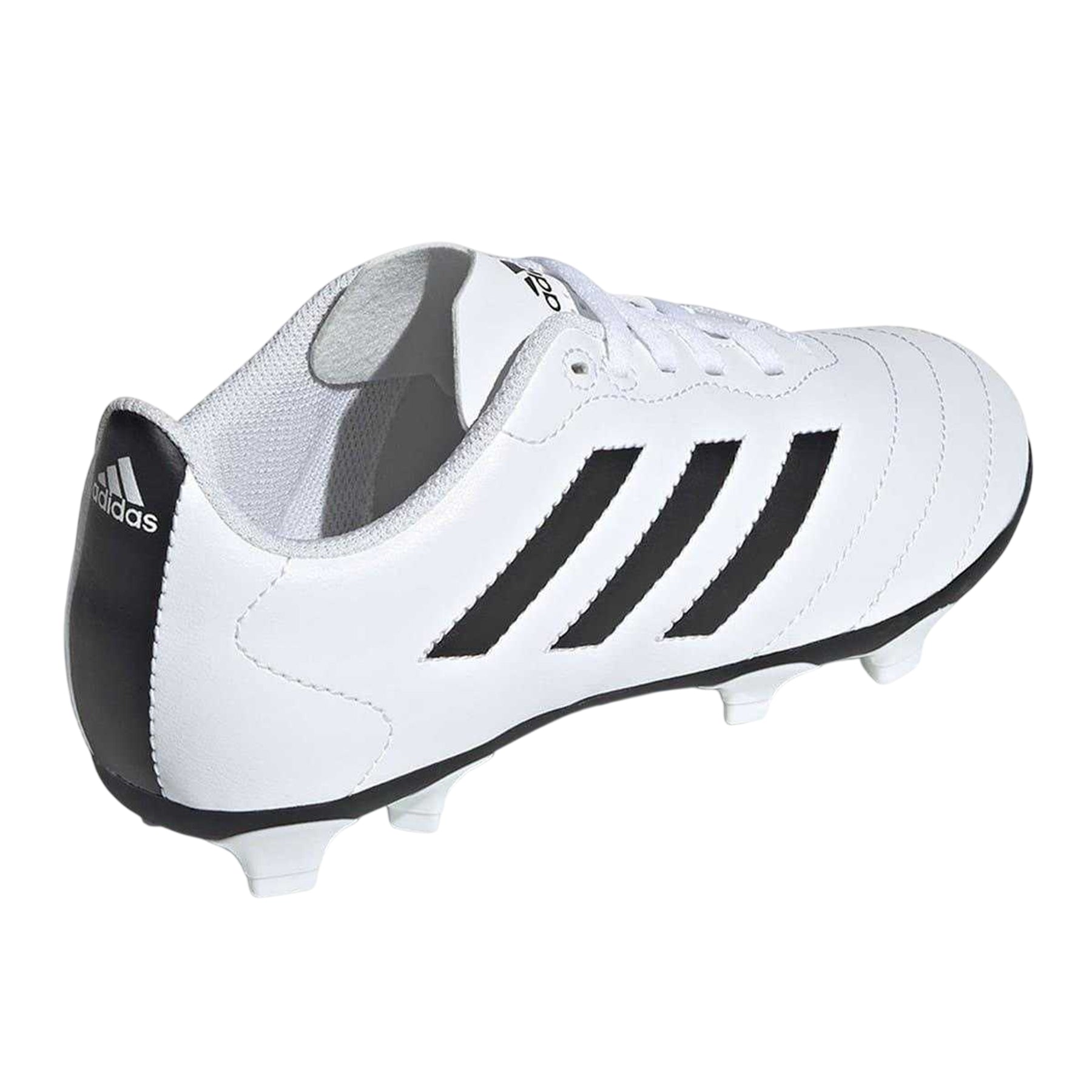 White - Back - Adidas Childrens-Kids Goletto VIII 3 Stripes Firm Ground Football Boots