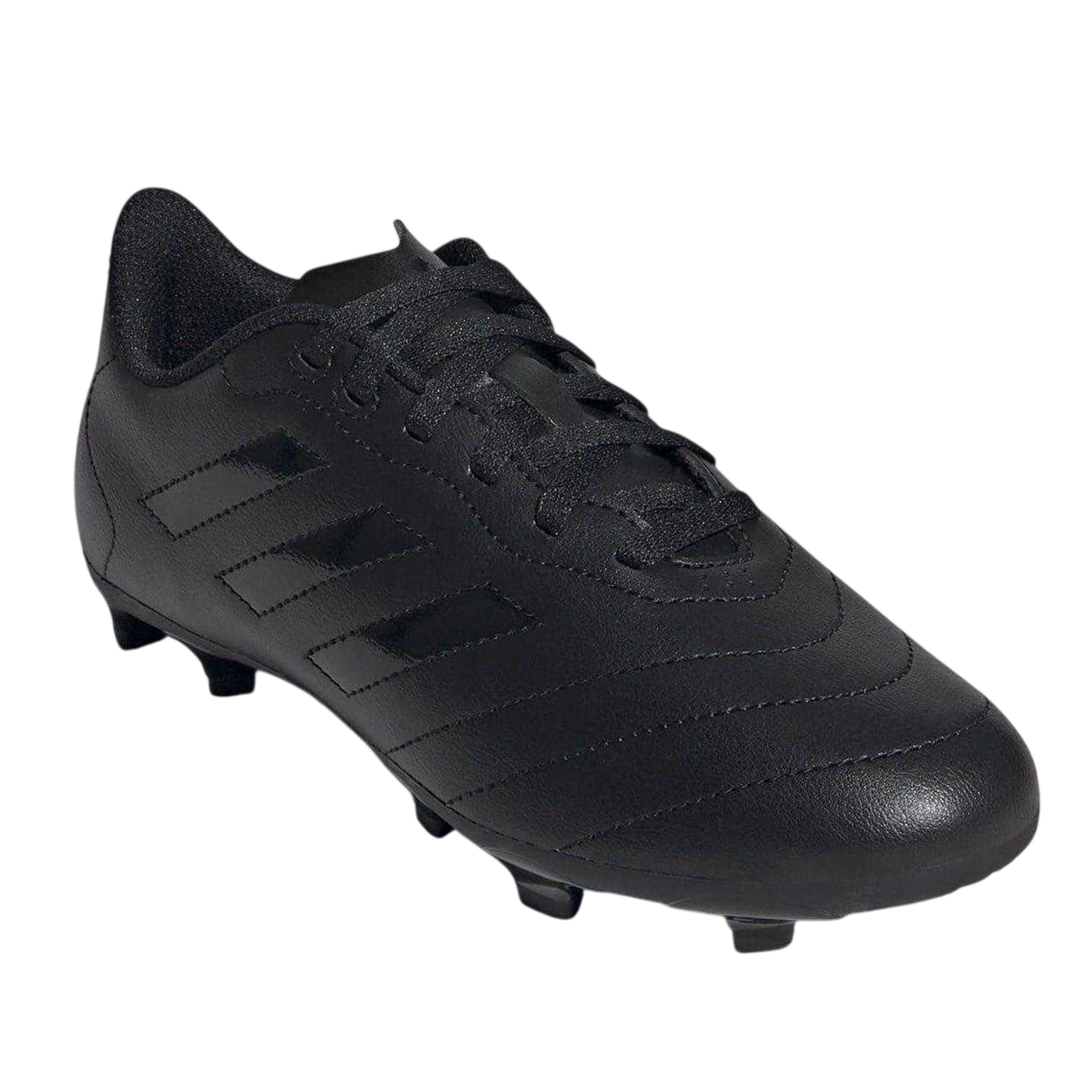 Black - Pack Shot - Adidas Childrens-Kids Goletto VIII 3 Stripes Firm Ground Football Boots