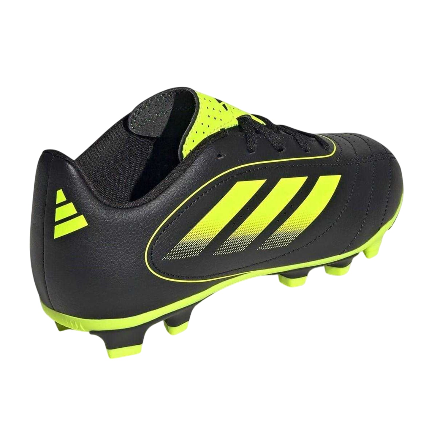 Black-Lemon - Back - Adidas Childrens-Kids Goletto VIII 3 Stripes Firm Ground Football Boots