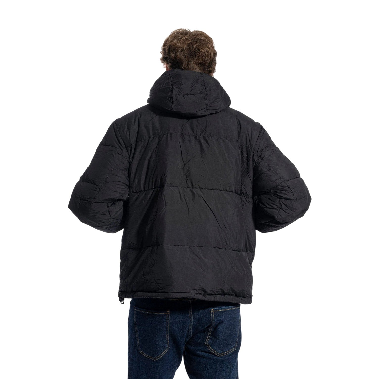 Black - Back - Timberland Mens Water Repellent Hooded Puffer Jacket
