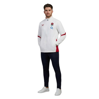 White-Red - Side - Castore Mens England Red Roses Anthem Jacket