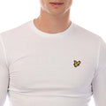 White - Side - Lyle & Scott Mens Plain Long-Sleeved T-Shirt
