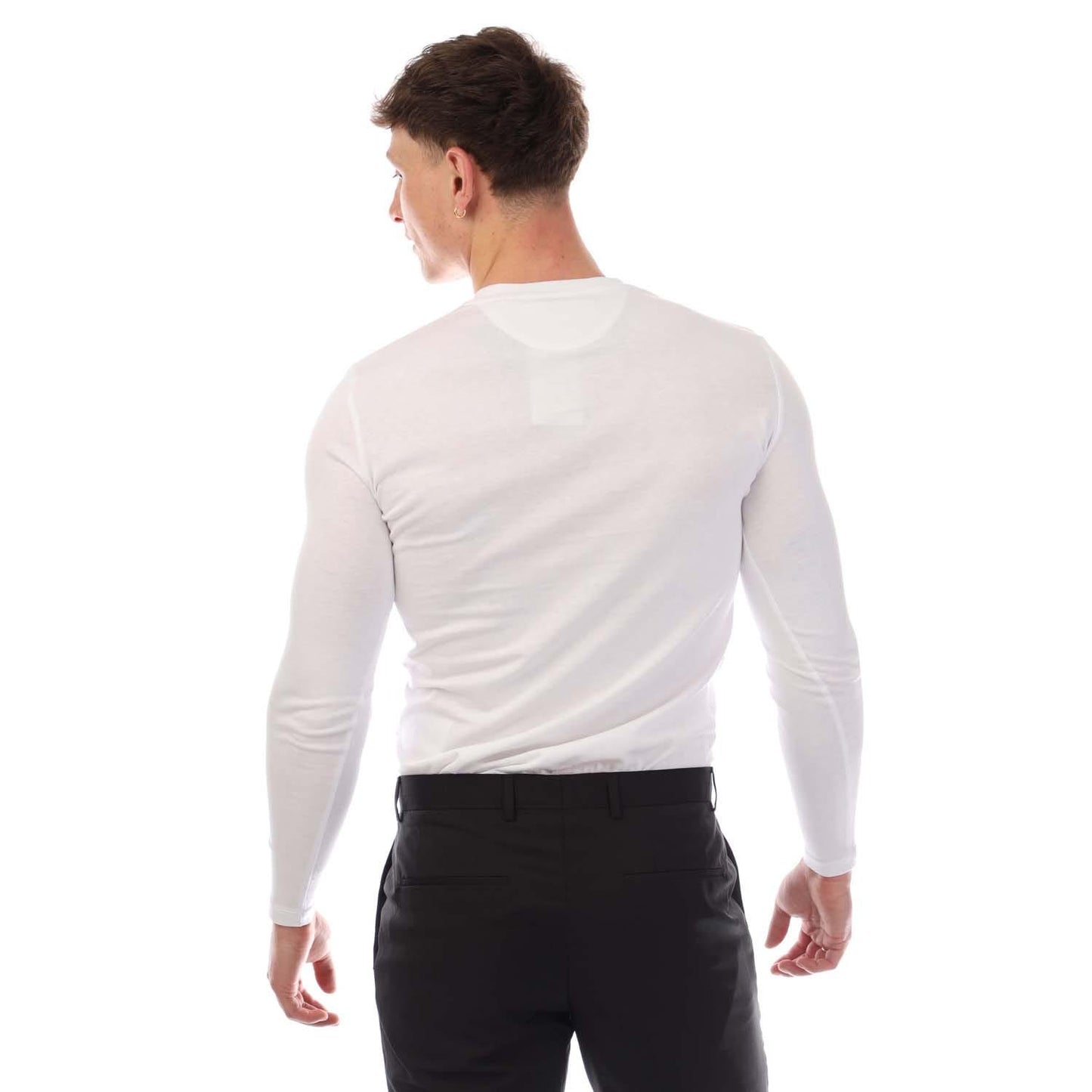 White - Back - Lyle & Scott Mens Plain Long-Sleeved T-Shirt