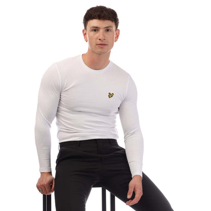 White - Lifestyle - Lyle & Scott Mens Plain Long-Sleeved T-Shirt
