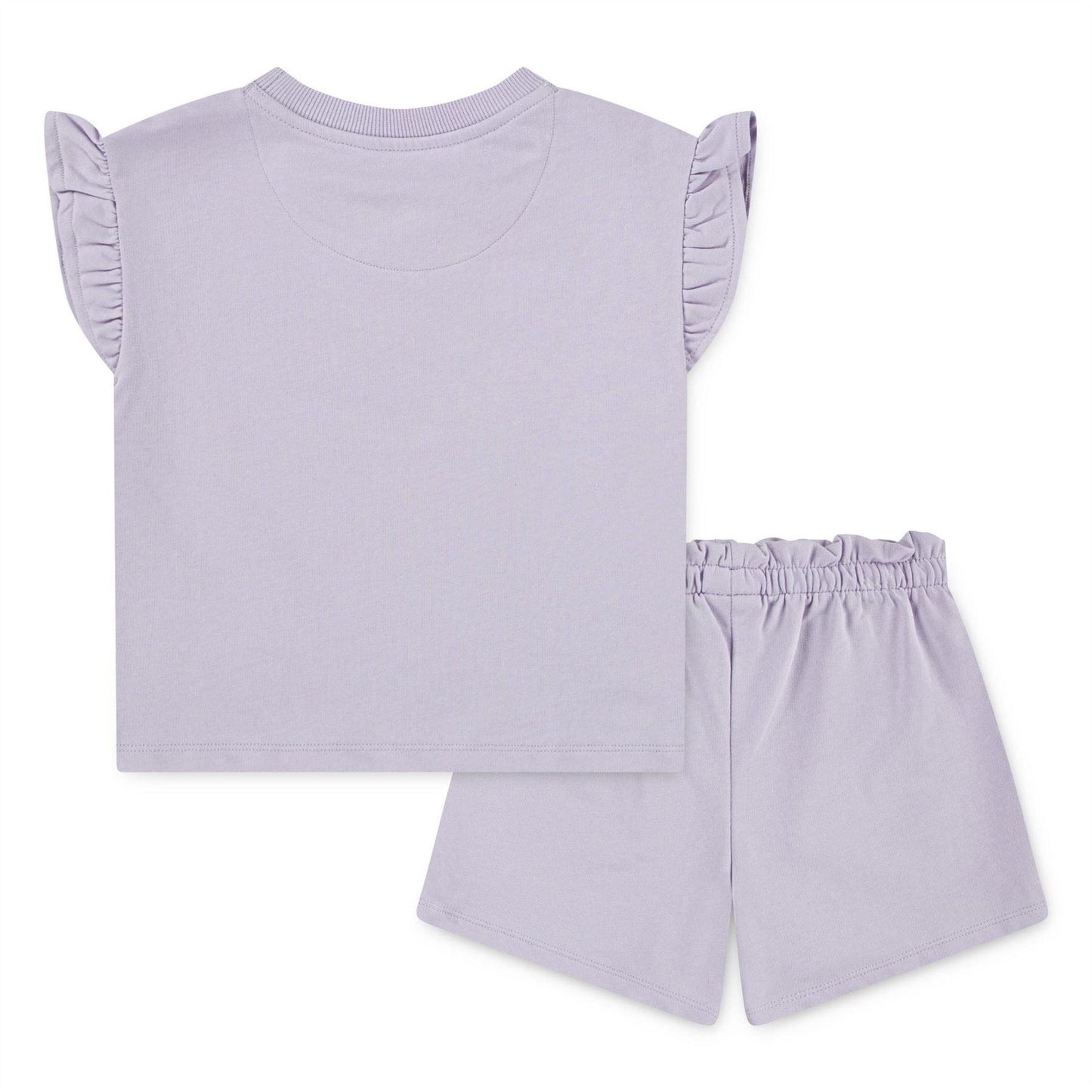 Purple - Back - Nike Childrens-Kids French Terry Top & Skirt Set