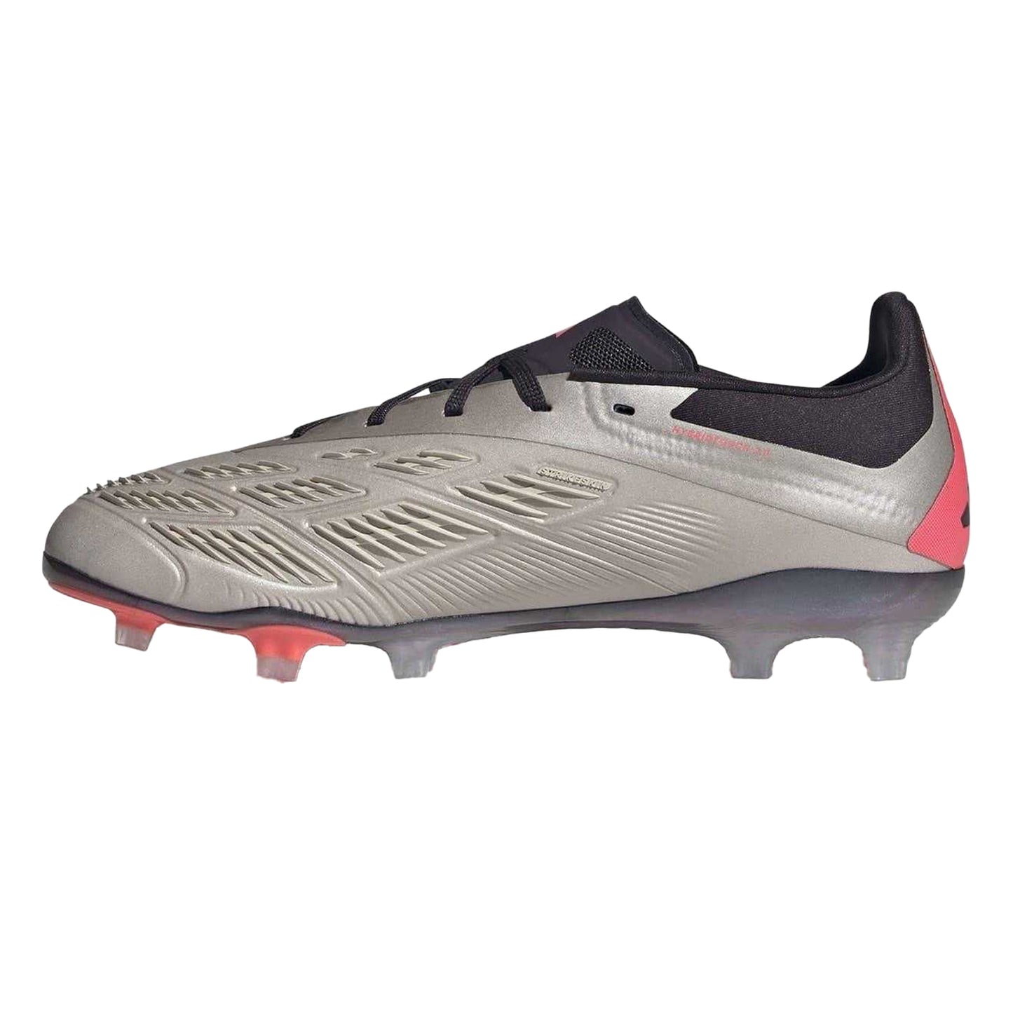 Silver-Black - Side - Predator Childrens-Kids Predator 24 Firm Ground Football Boots