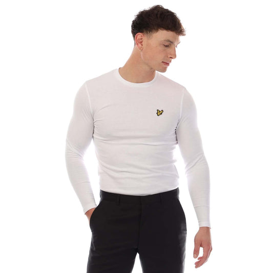 White - Front - Lyle & Scott Mens Plain Long-Sleeved T-Shirt