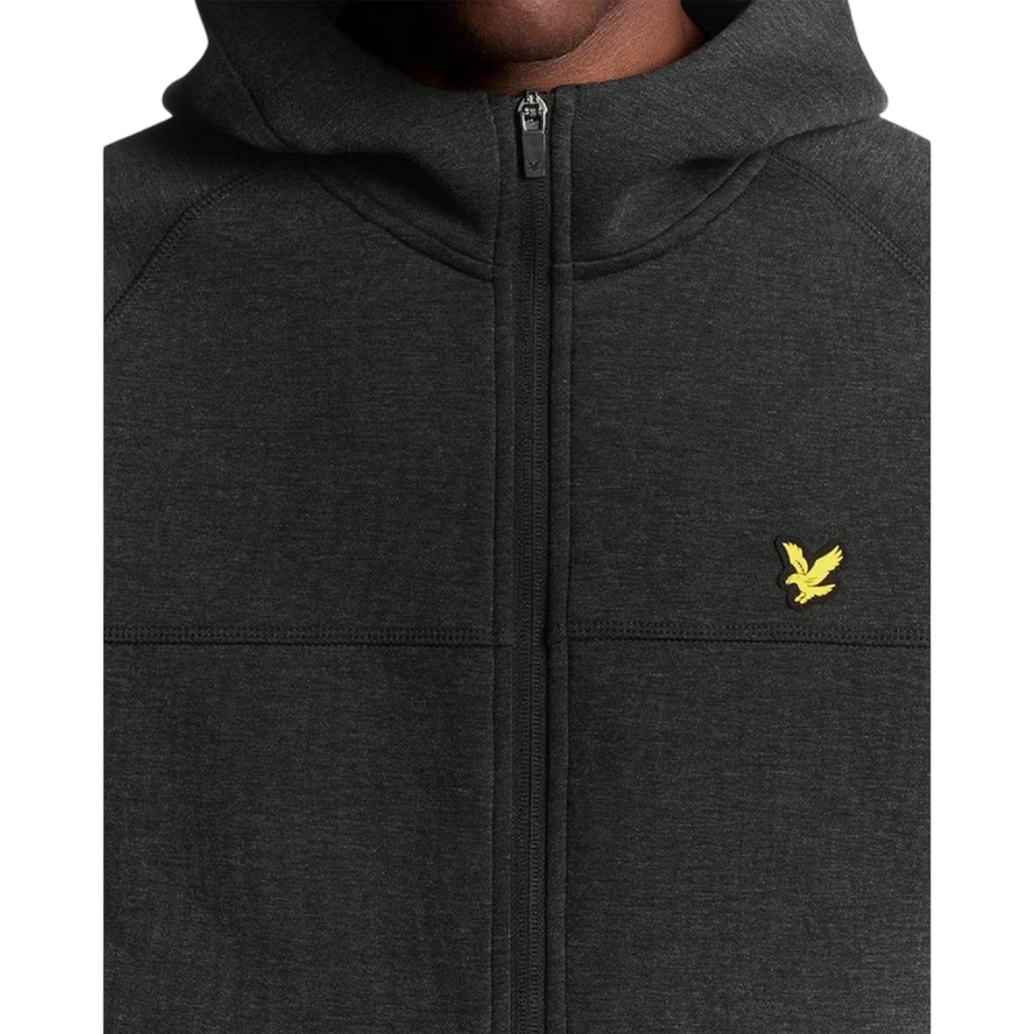Black - Side - Lyle & Scott Mens Logo Raglan Full Zip Hoodie