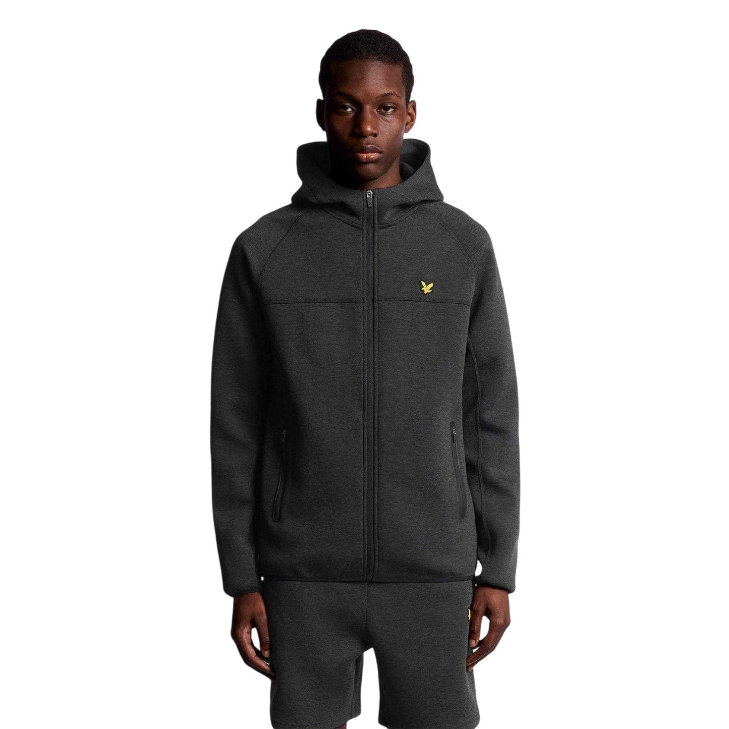 Black - Lifestyle - Lyle & Scott Mens Logo Raglan Full Zip Hoodie