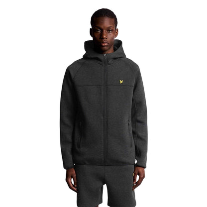 Black - Lifestyle - Lyle & Scott Mens Logo Raglan Full Zip Hoodie