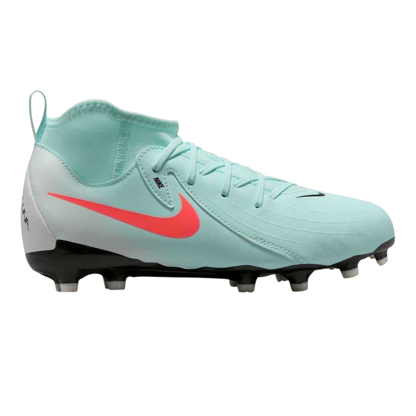 Mint-Red - Front - Nike Childrens-Kids Phantom Luna II Academy Firm Ground Football Boots