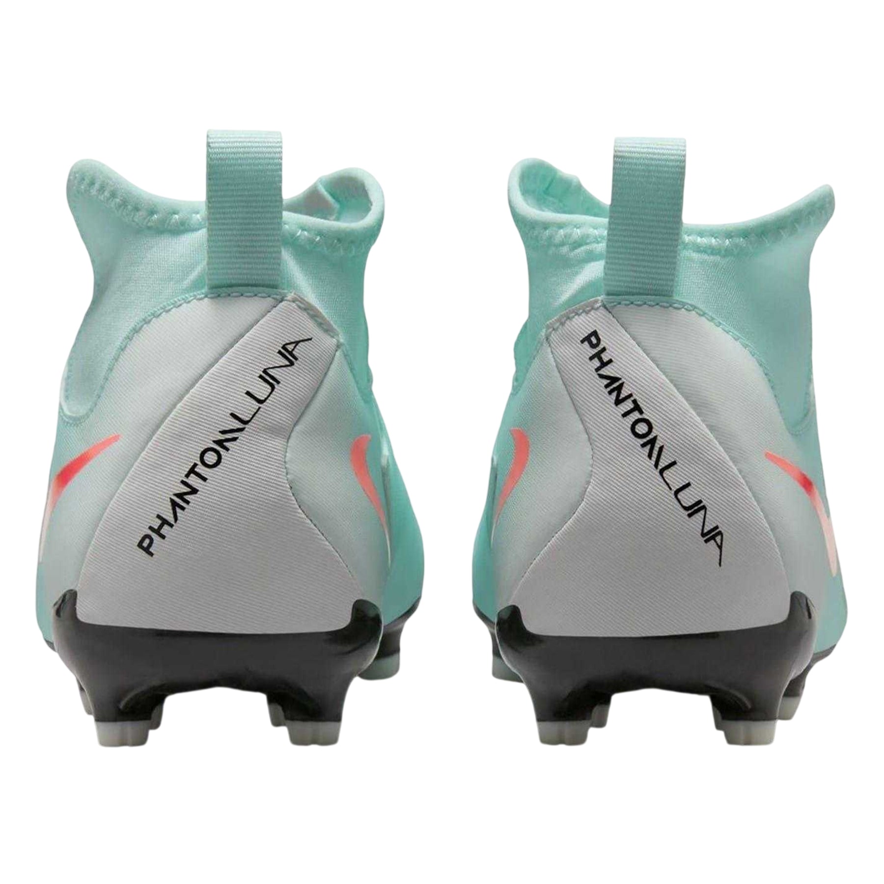 Mint-Red - Back - Nike Childrens-Kids Phantom Luna II Academy Firm Ground Football Boots