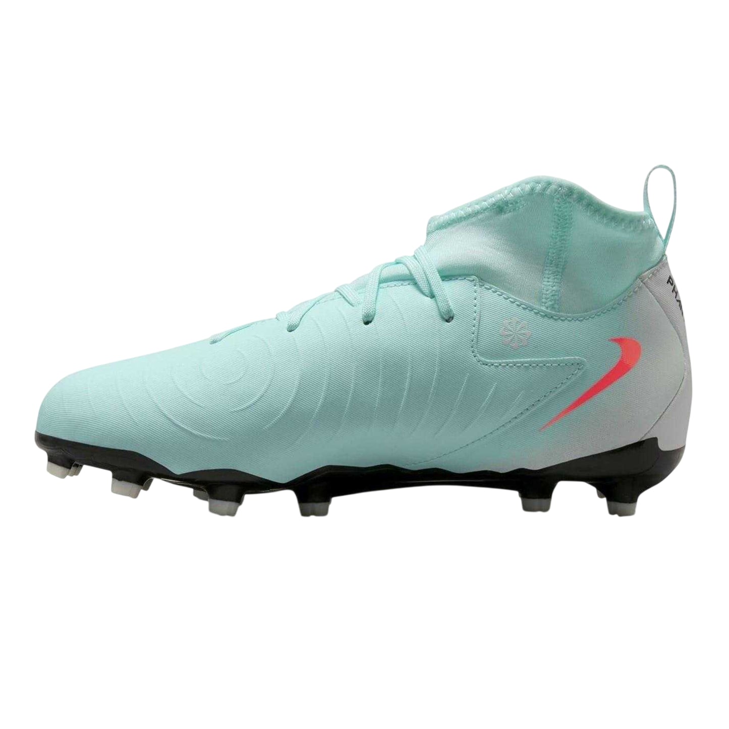 Mint-Red - Side - Nike Childrens-Kids Phantom Luna II Academy Firm Ground Football Boots