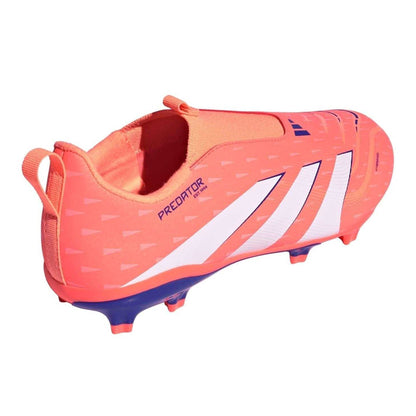 Orange-White - Back - Adidas Childrens-Kids Predator 3 Firm Ground Football Boots