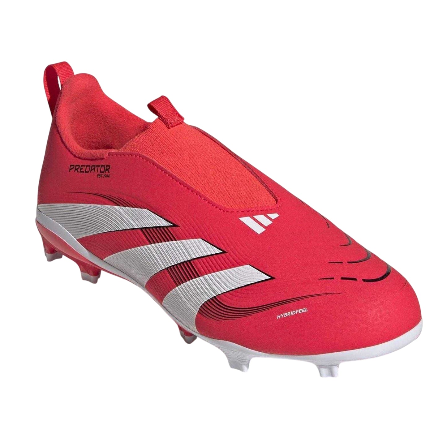 Red-White - Pack Shot - Adidas Childrens-Kids Predator 3 Firm Ground Football Boots