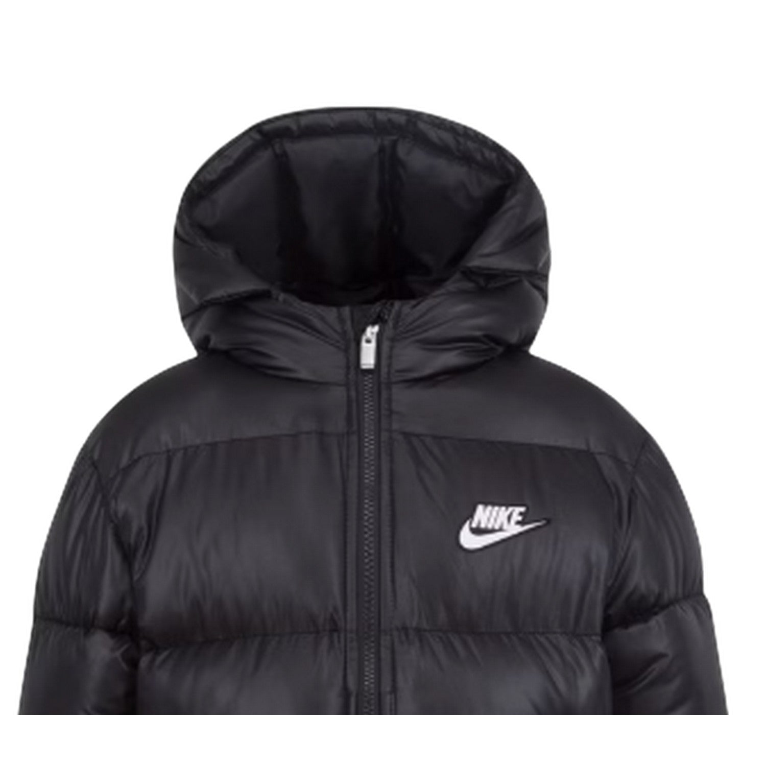 Black - Side - Nike Childrens-Kids Logo Puffer Jacket