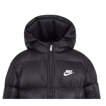 Black - Side - Nike Childrens-Kids Logo Puffer Jacket