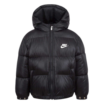 Black - Front - Nike Childrens-Kids Logo Puffer Jacket