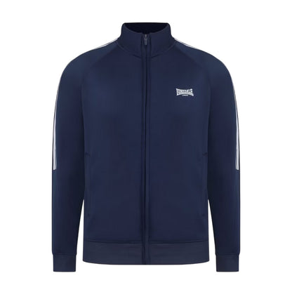 Navy - Front - Lonsdale Mens Double Stripe Raglan Track Top