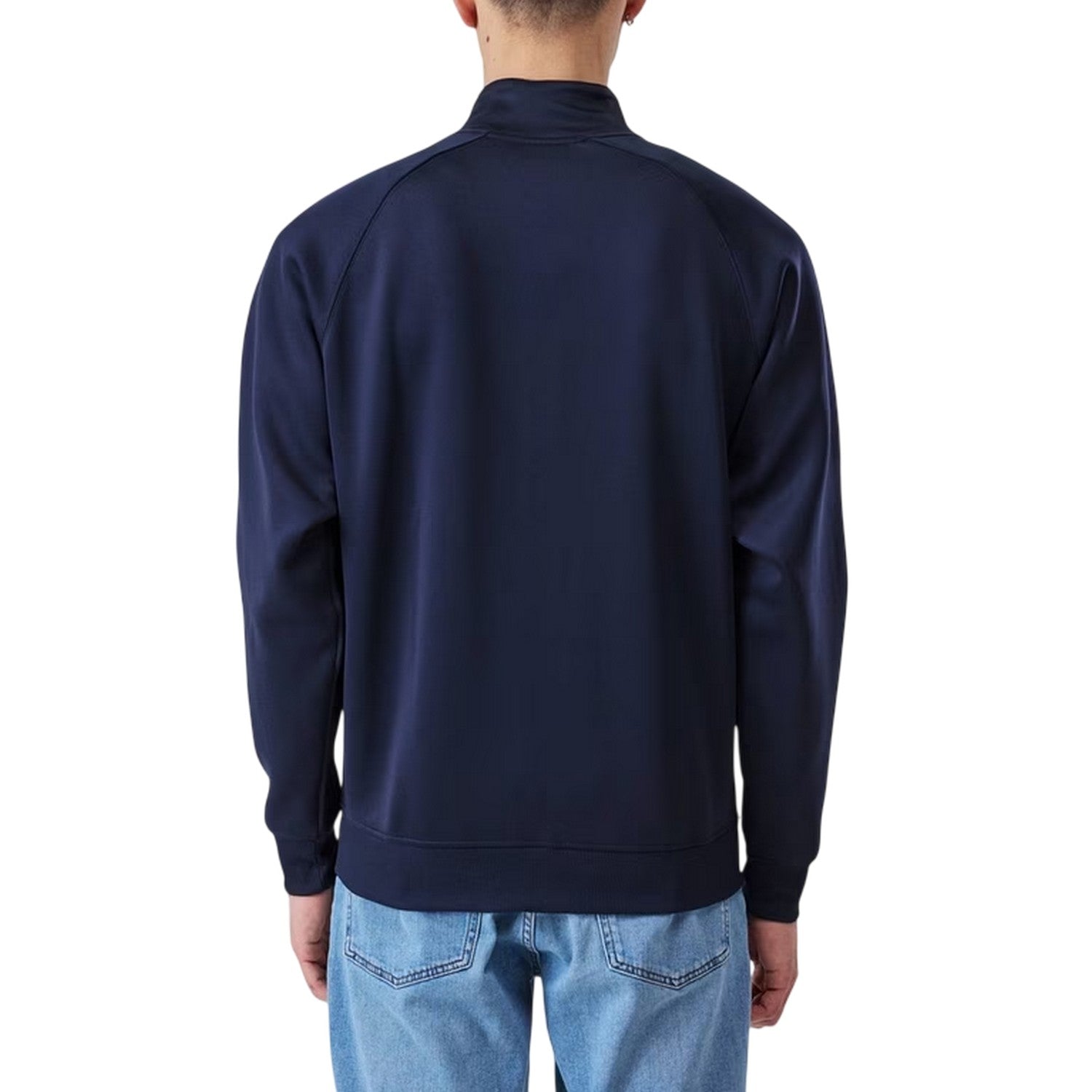 Navy - Back - Lonsdale Mens Double Stripe Raglan Track Top