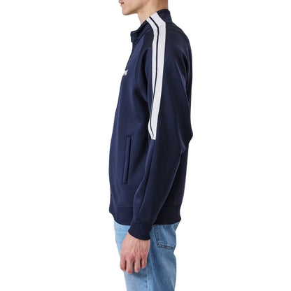 Navy - Side - Lonsdale Mens Double Stripe Raglan Track Top