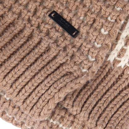Beige - Back - Boss Womens-Ladies Namato Two Tone Chunky Knit Scarf