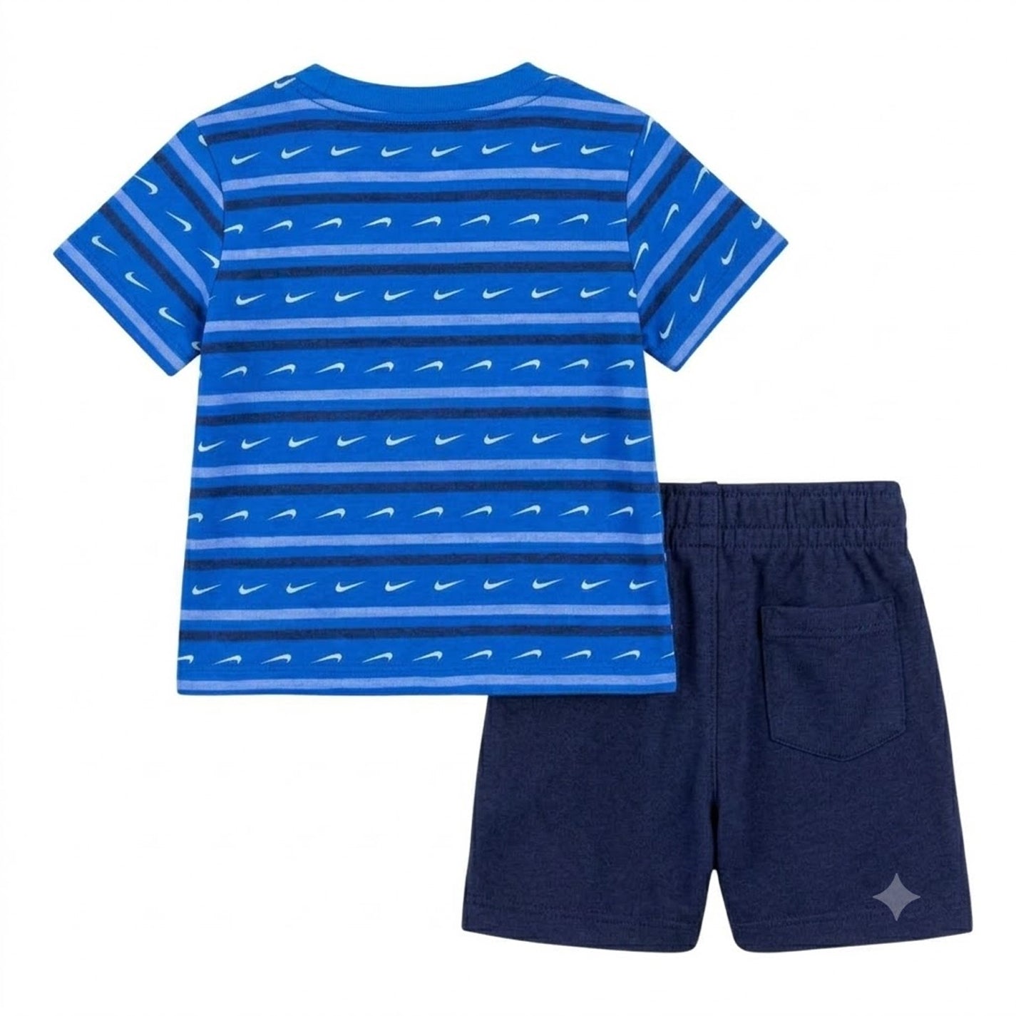 Midnight Navy - Back - Nike Baby Boys Stripe T-Shirt & Shorts Set