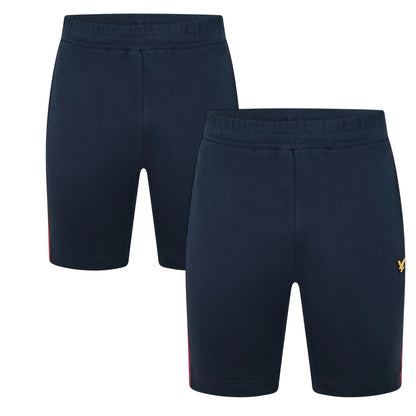 White - Front - Lyle & Scott Mens Embroidered Logo Elasticated Waist Shorts (Pack of 2)