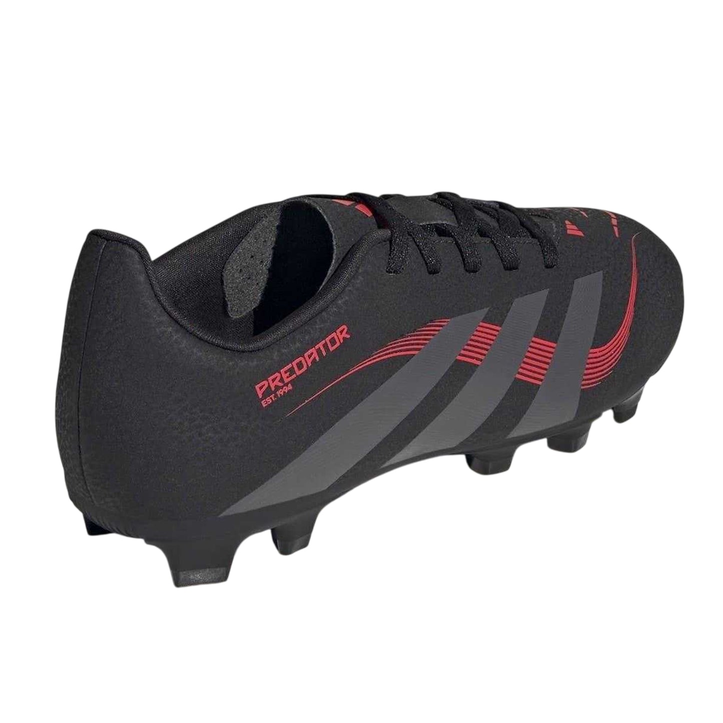 Black-Grey - Back - Adidas Childrens-Kids Predator 4 Firm Ground Football Boots