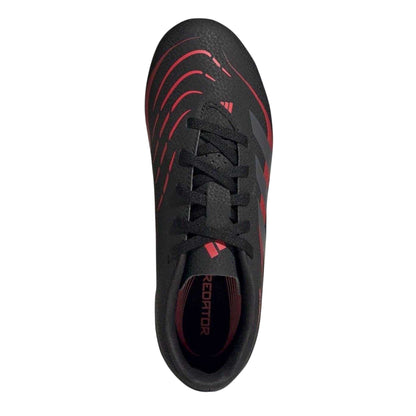 Black-Grey - Side - Adidas Childrens-Kids Predator 4 Firm Ground Football Boots