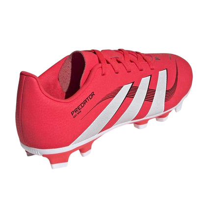 Red-White - Back - Adidas Childrens-Kids Predator 4 Firm Ground Football Boots