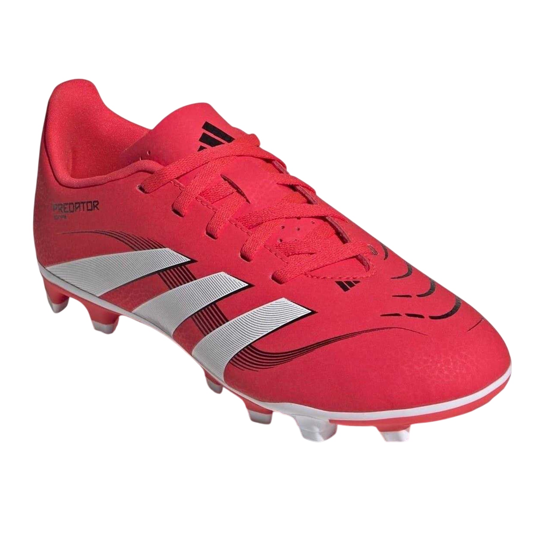 Red-White - Pack Shot - Adidas Childrens-Kids Predator 4 Firm Ground Football Boots
