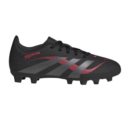 Black-Grey - Front - Adidas Childrens-Kids Predator 4 Firm Ground Football Boots