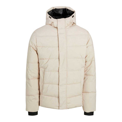 Moonbeam - Front - Jack And Jones Mens Colour Block Ribbed Hooded Puffer Jacket
