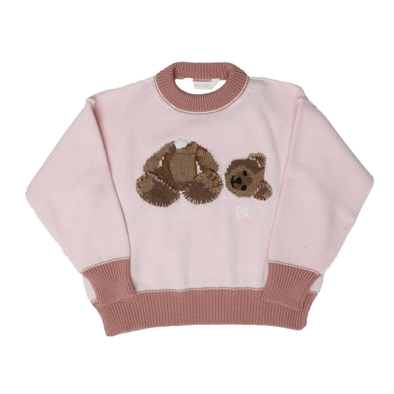 Pink - Front - Palm Angels Childrens-Kids Bear Sweater Top