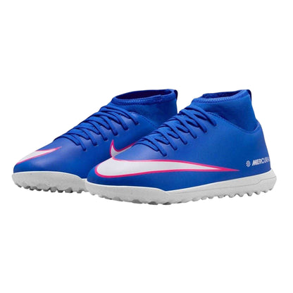 Blue-White-Pink - Pack Shot - Nike Childrens-Kids Mercurial Superfly 10 High-top Football Boots