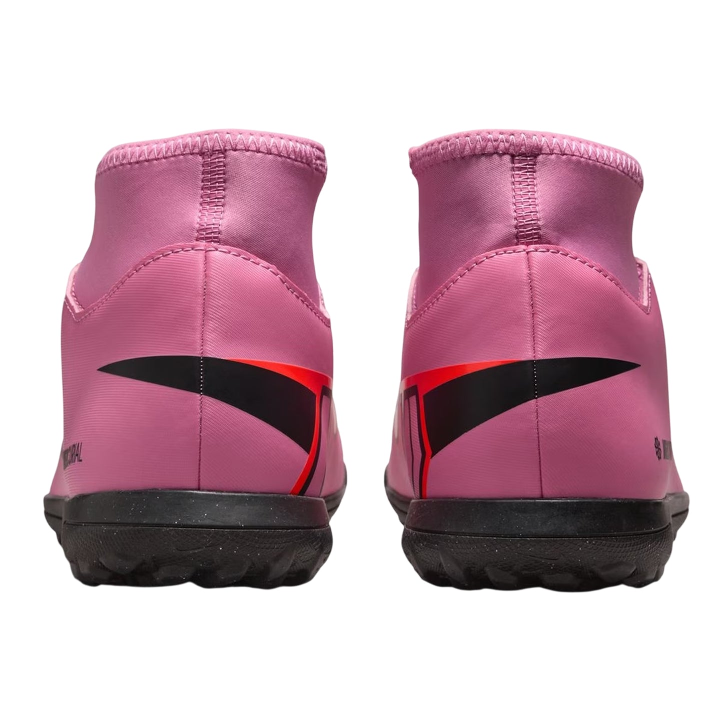 Pink-Black - Back - Nike Childrens-Kids Mercurial Superfly 10 High-top Football Boots