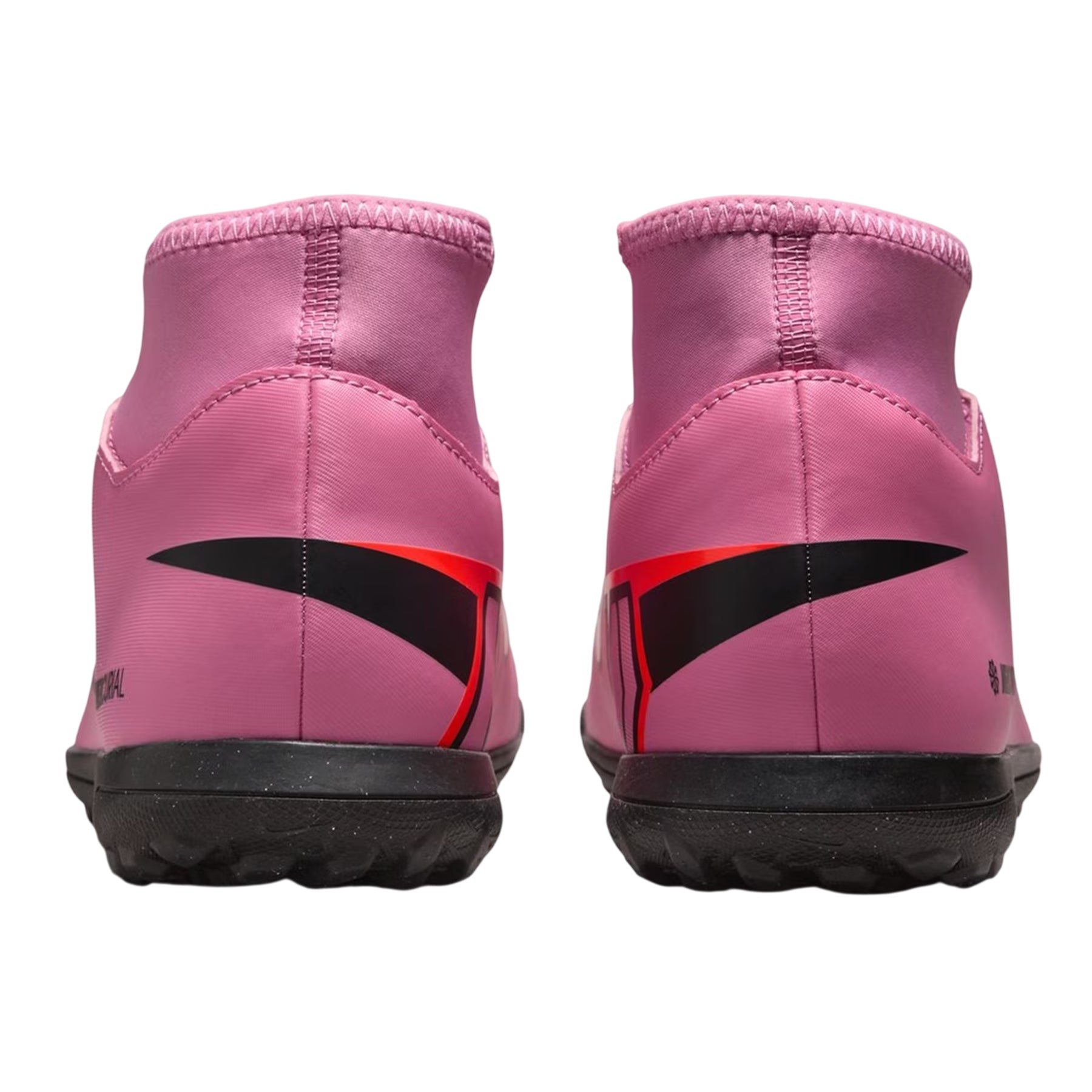 Pink-Black - Back - Nike Childrens-Kids Mercurial Superfly 10 High-top Football Boots