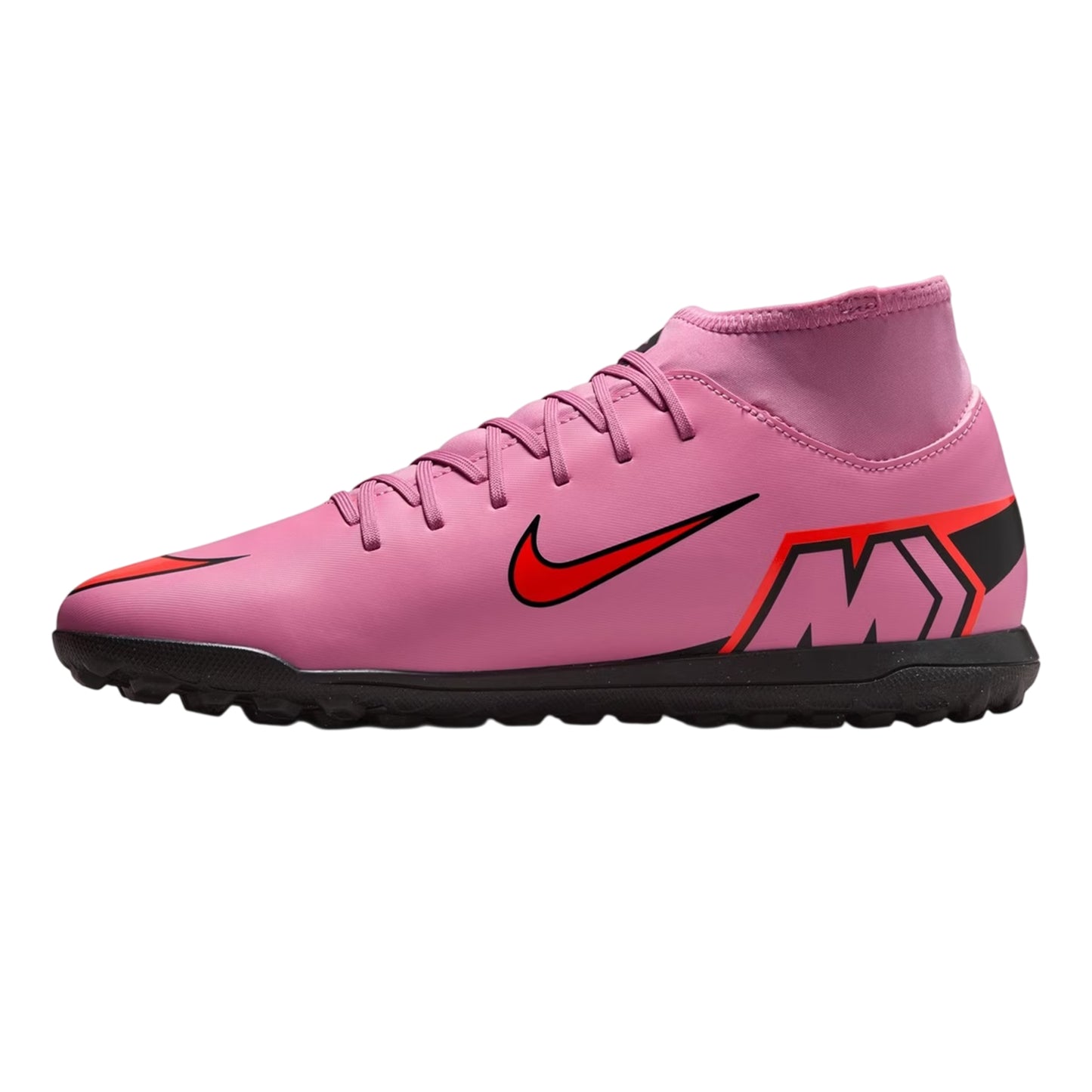 Pink-Black - Side - Nike Childrens-Kids Mercurial Superfly 10 High-top Football Boots