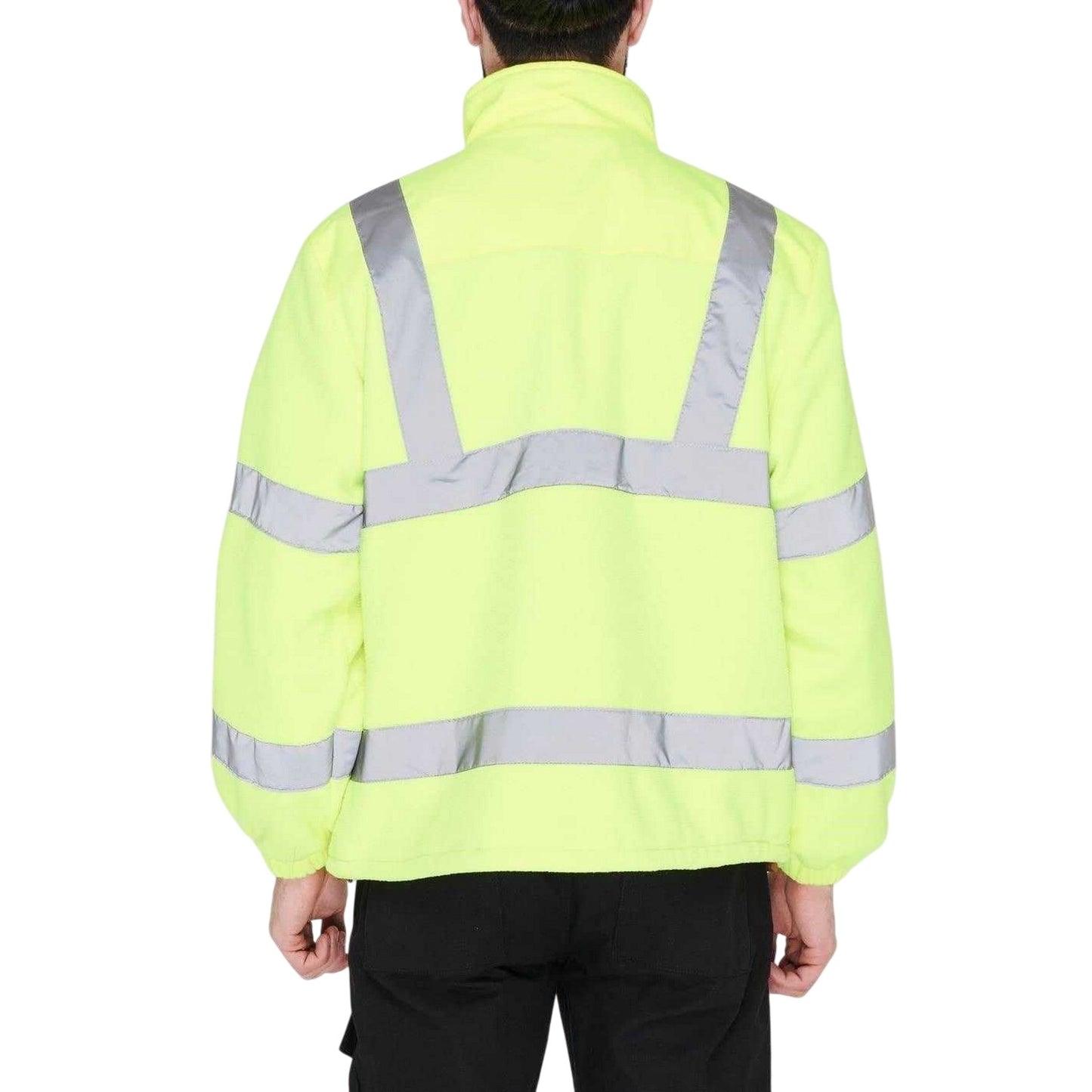 Yellow - Back - Dunlop Mens Hi-Vis Fleece Jacket