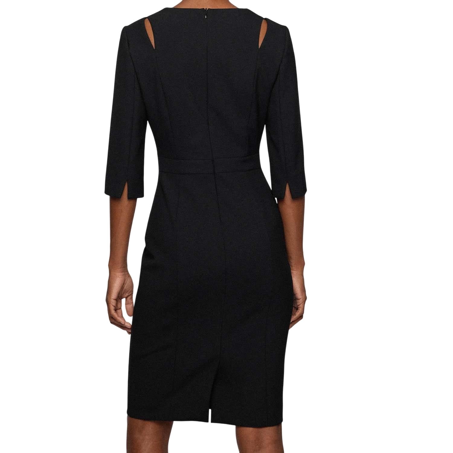 Black - Back - Boss Womens-Ladies Dilira1 3-4 Sleeve Dress