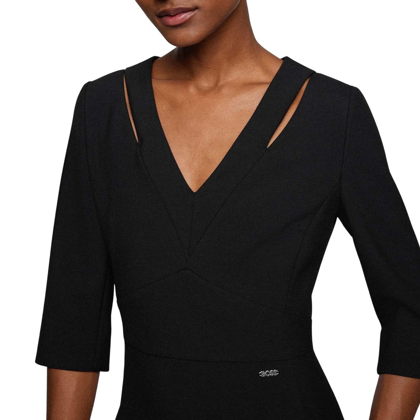 Black - Lifestyle - Boss Womens-Ladies Dilira1 3-4 Sleeve Dress