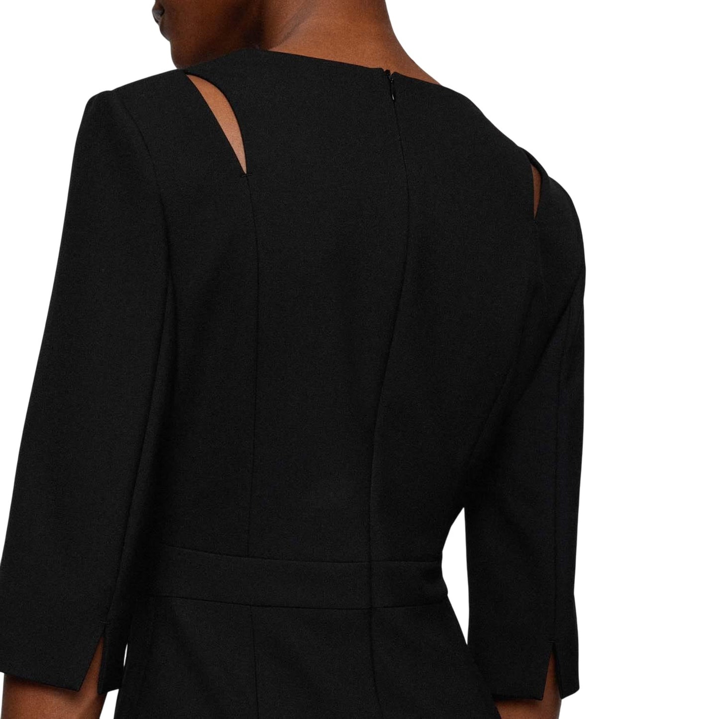 Black - Pack Shot - Boss Womens-Ladies Dilira1 3-4 Sleeve Dress